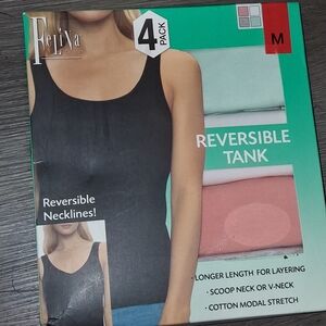 Felina Women's Reversible Tank Top - Orange & White